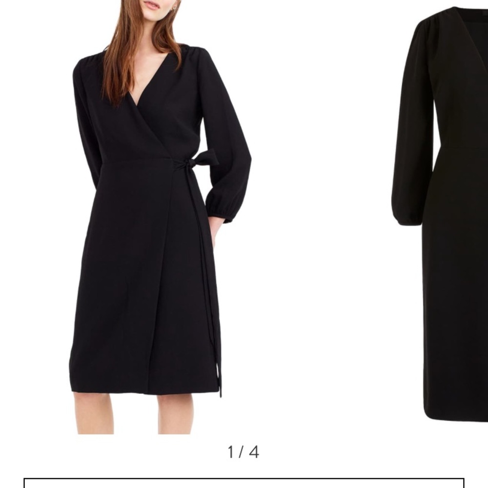 J Crew 365 crepe wrap dress in black
